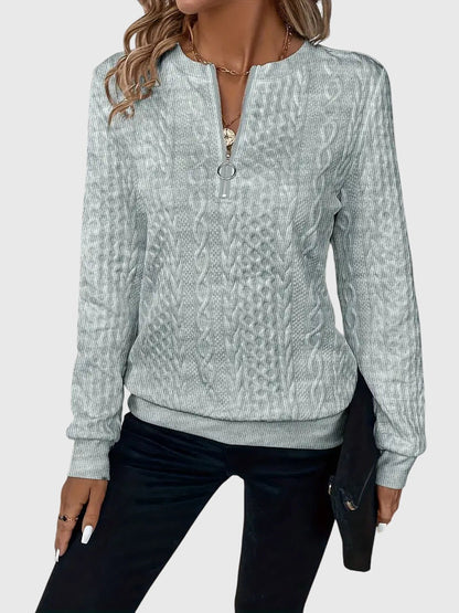 Warm Zip Up Knitted Sweater