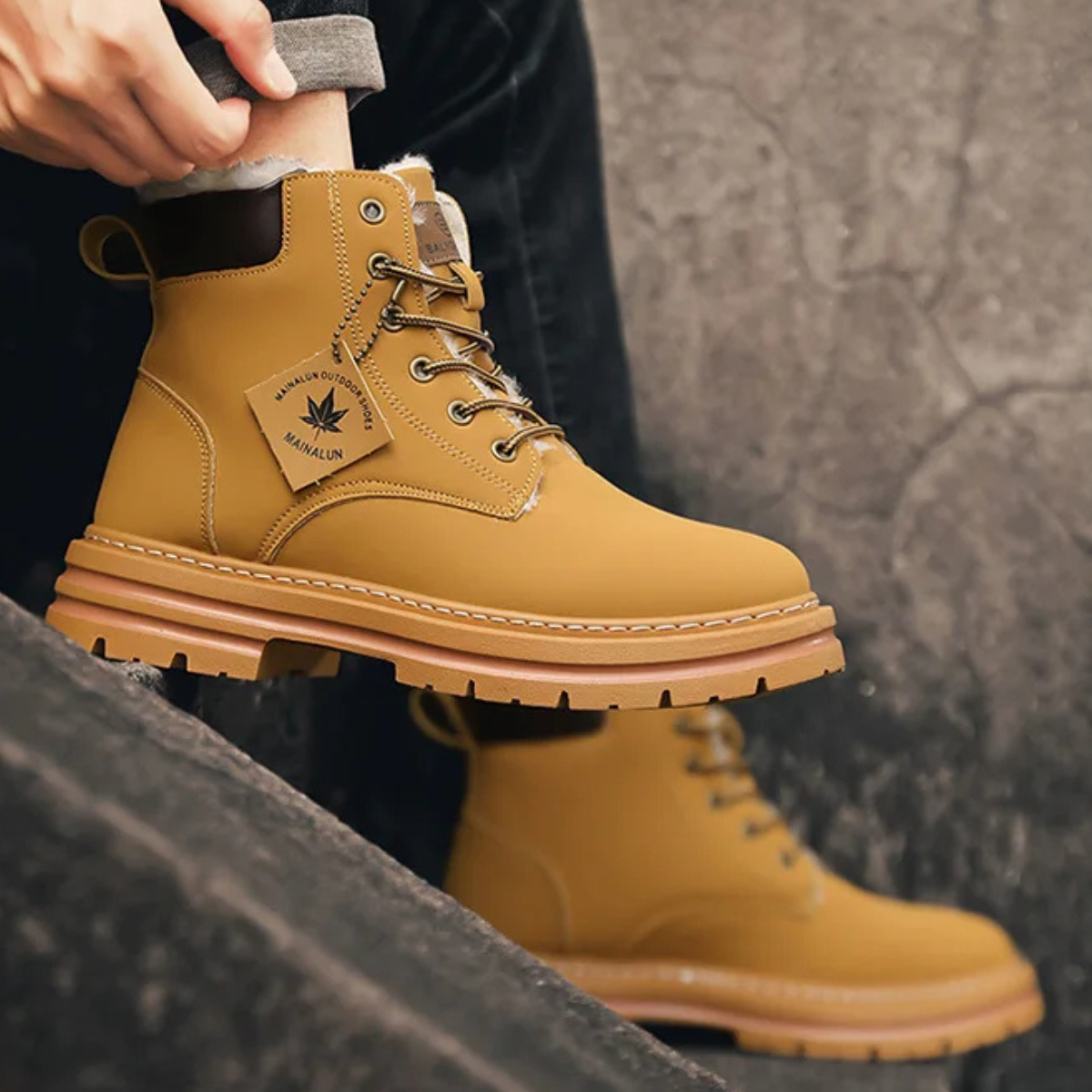 Warm Waterproof Men's Insulated Snow Boots