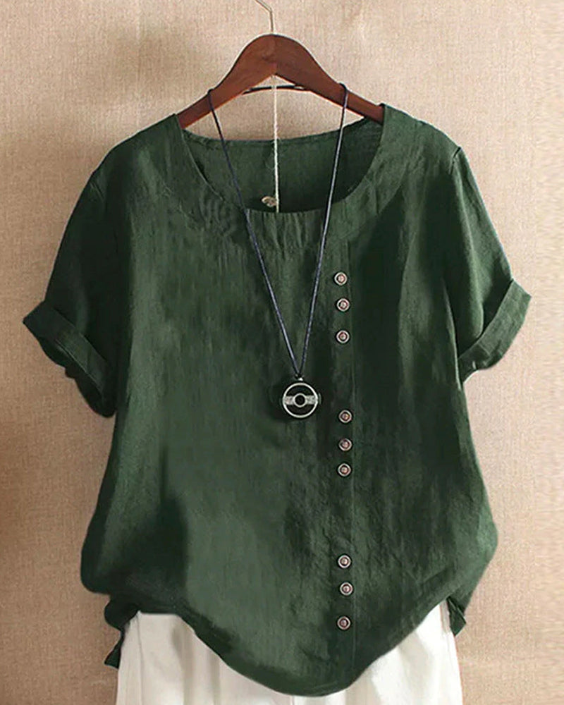 Vera | Simple round neck T-shirt with short sleeves