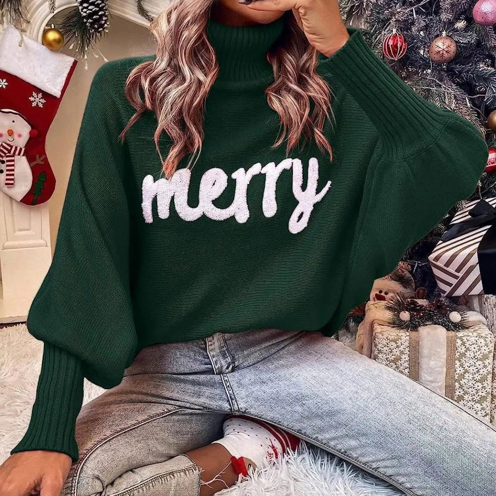 Women's cozy, holiday turtleneck sweater – Emerie