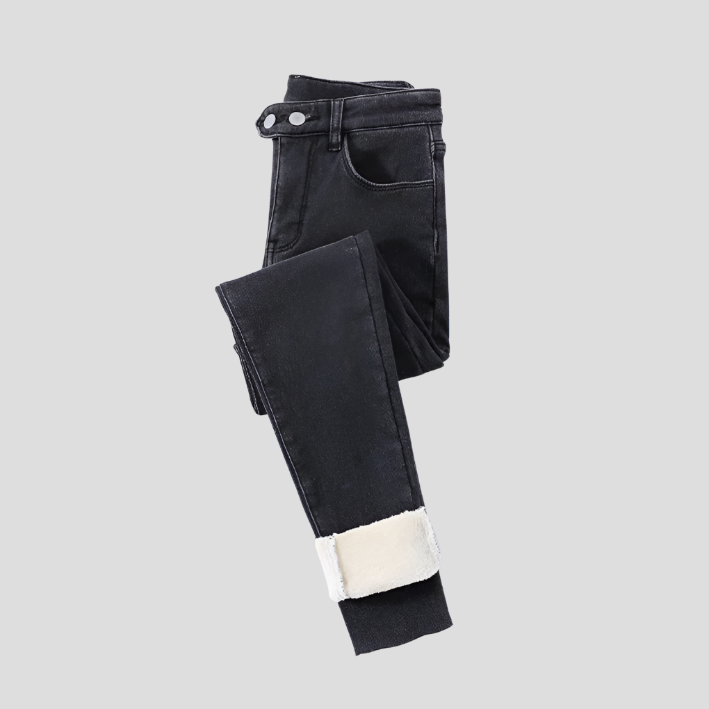Warm Thermal Women's High Waist Winter Jeans