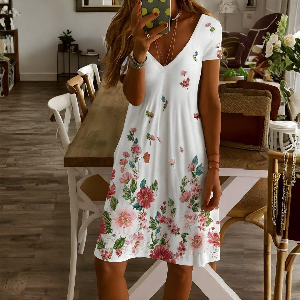 Casual V Neck Summer Dress