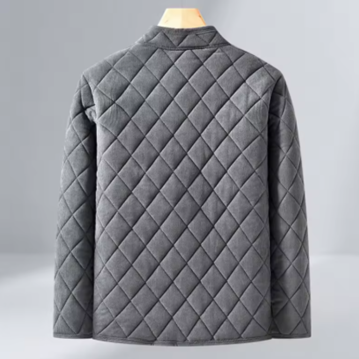 Warm Padded Mens Quilted Winter Coat with Fleece Inside
