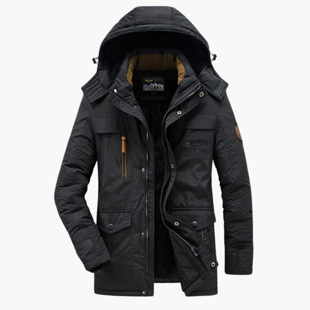 Waterproof Mens Parka Coat with Adjustable Hood