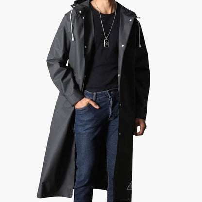 Waterproof Men's Hooded Jacket with Full Zip Closure