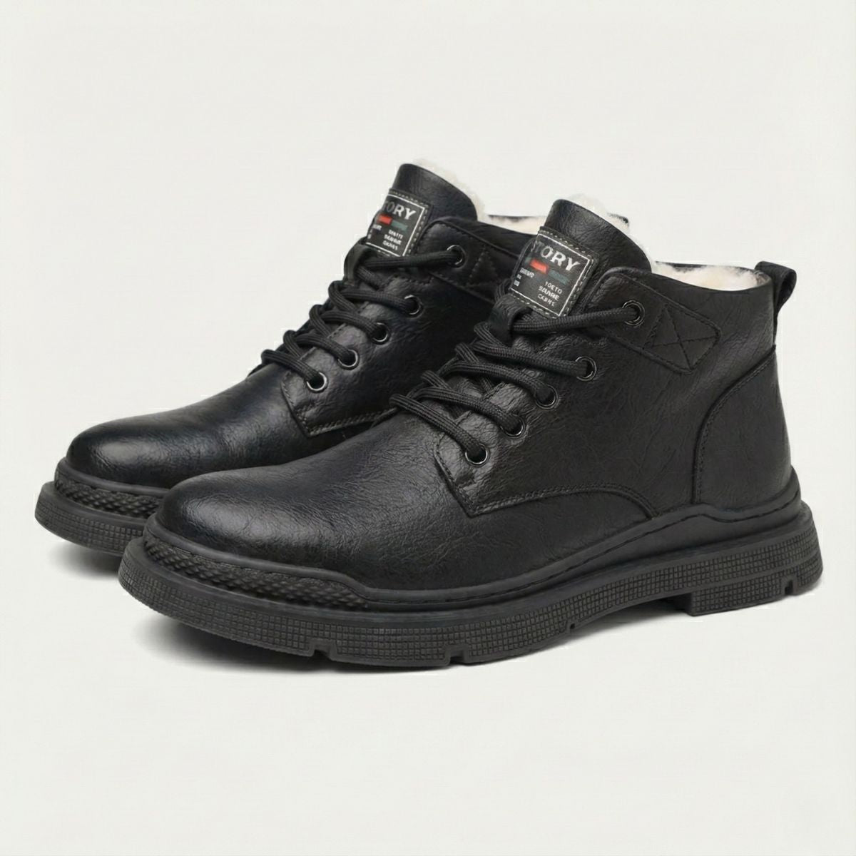 Waterproof Men's Leather Lace Up Winter Boots