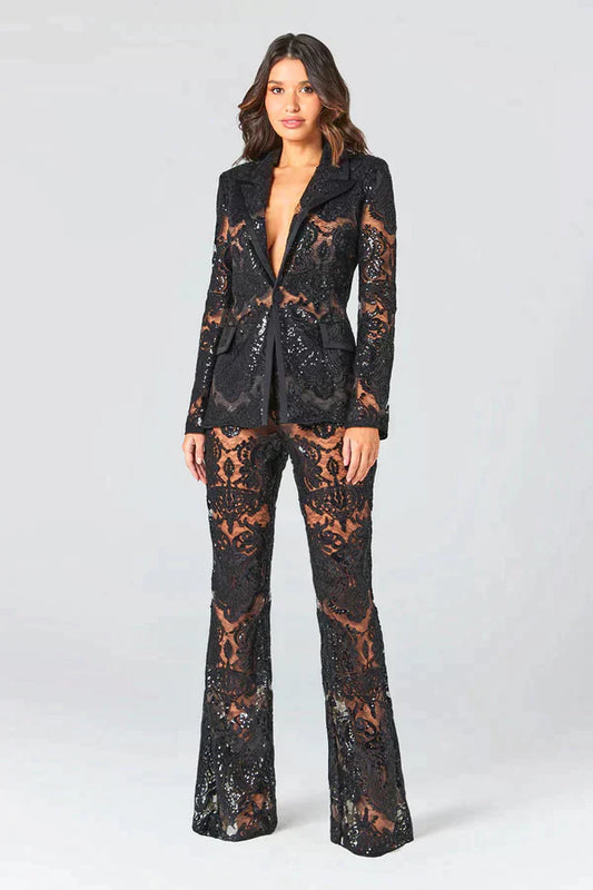 Beatrix | Elegant blazer with modern mesh pants for women