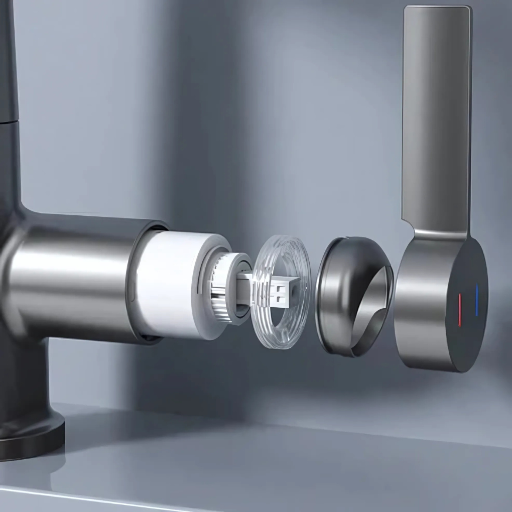 Adjustable LED Waterfall Sink Faucet