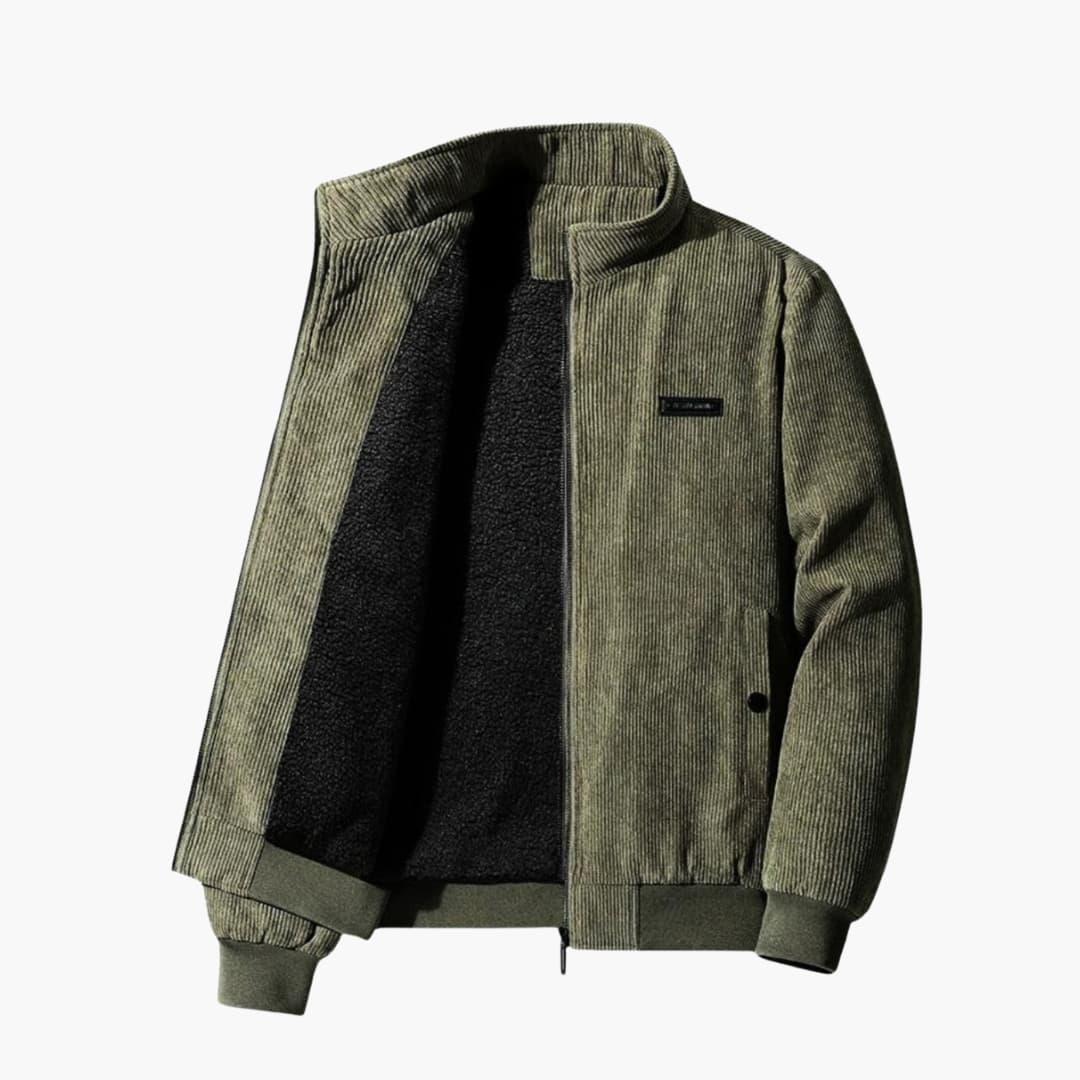 Warm Ribbed Winter Coat for Men