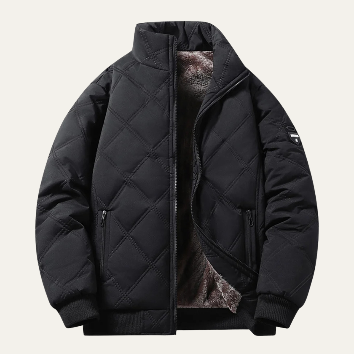Warm Waterproof Men's Padded Jacket with Fleece Inside - Nocini