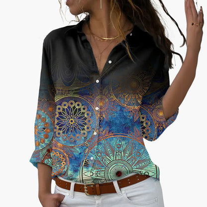 Vibrant Floral Women's Casual Blouse - Olytrend