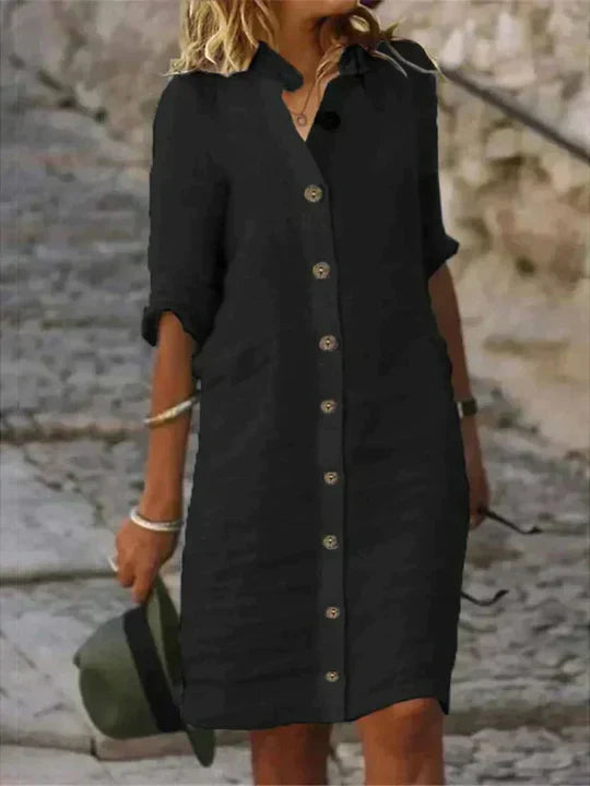 Blue Linen Dress: Sophie