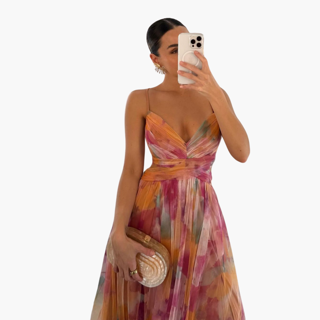 Beautiful Long Dress for Ladies with Flower Print