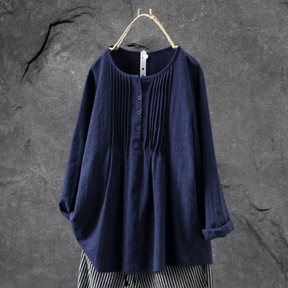 Boho-chic blouse with button-front and ruffles