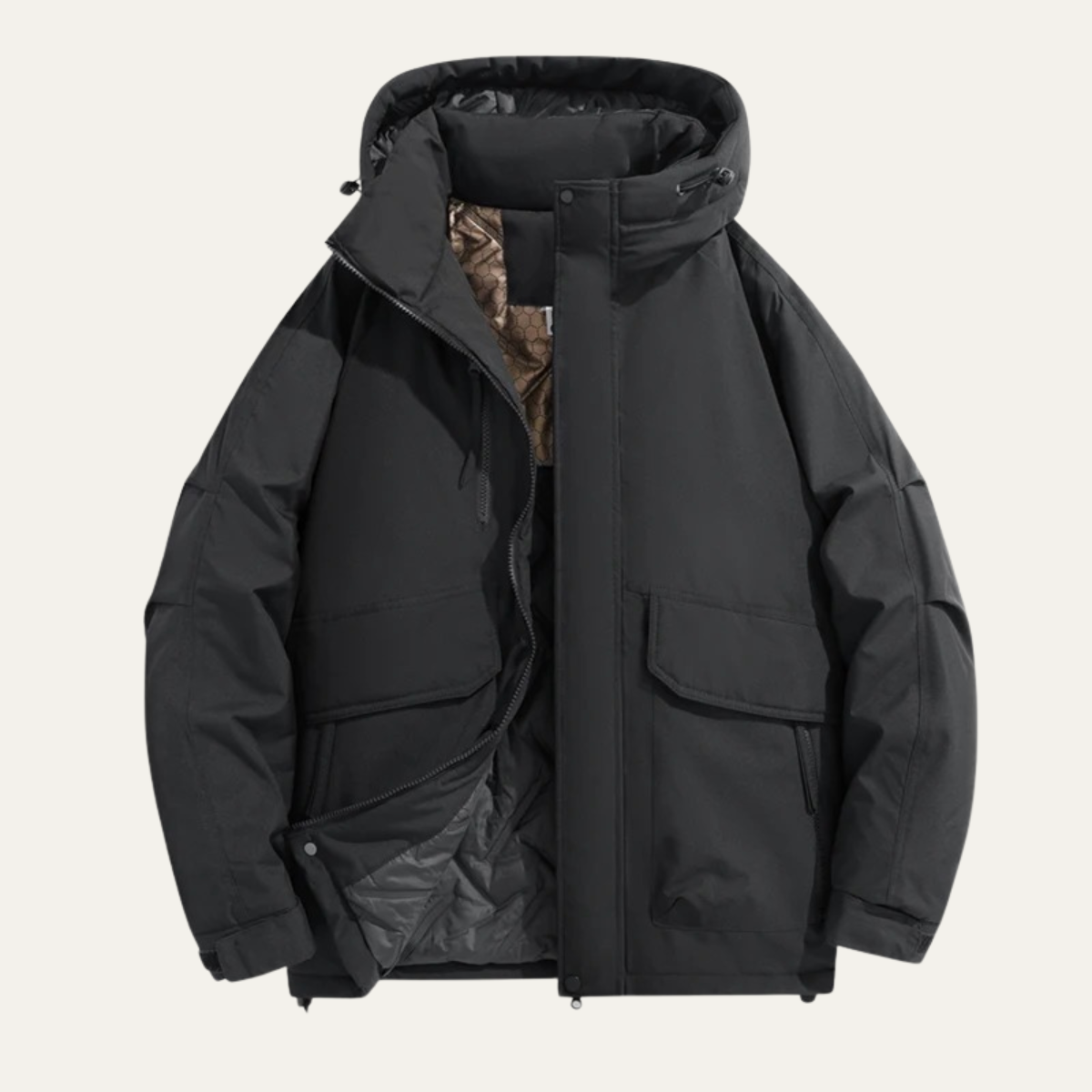 Waterproof Men's Hooded Parka Casual Winter Jacket