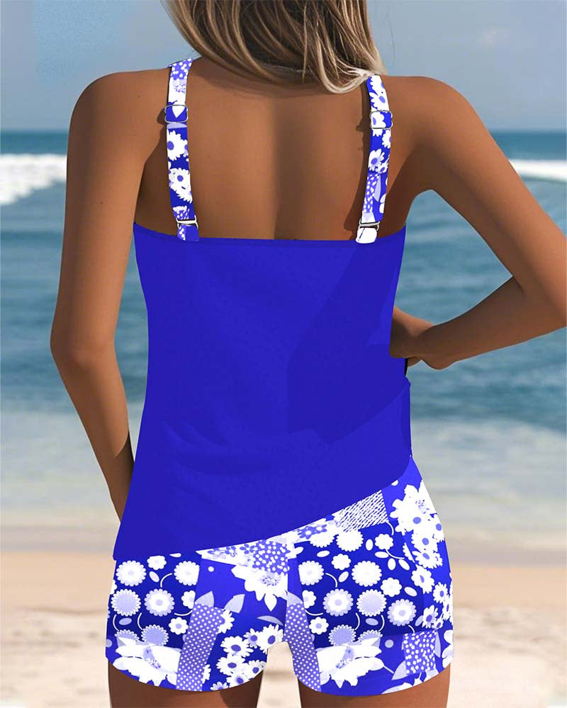 Women's 2 Piece Swimwear with Soft Floral Design