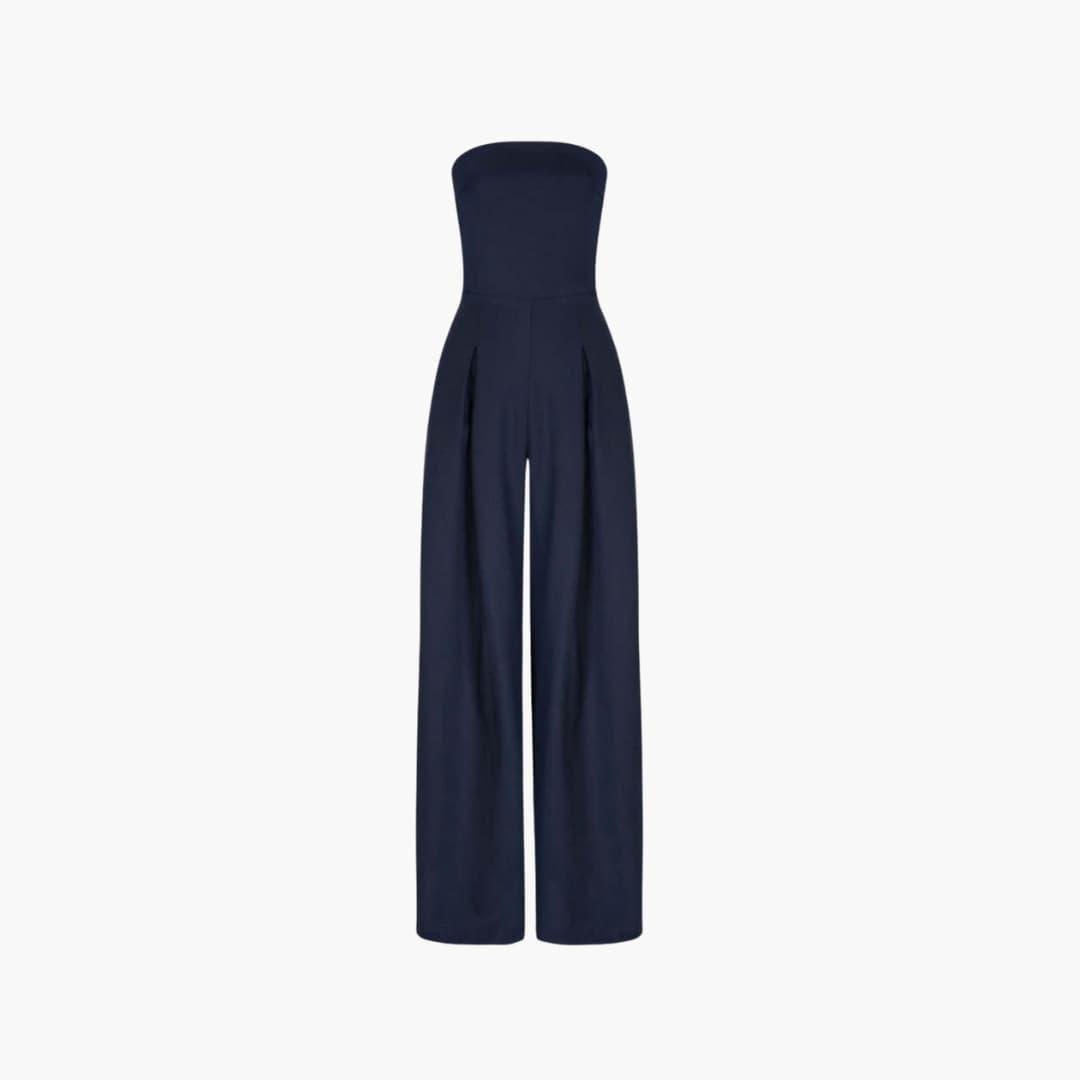 Women's Sleeveless Flowy Jumpsuit with Flared Legs - Olytrend
