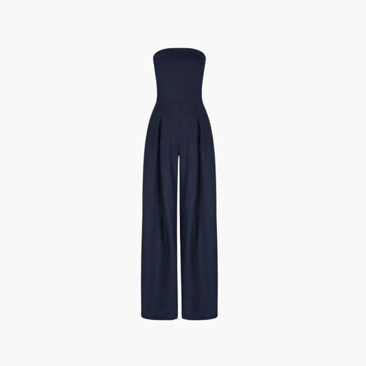 Women's Sleeveless Flowy Jumpsuit with Flared Legs - Olytrend