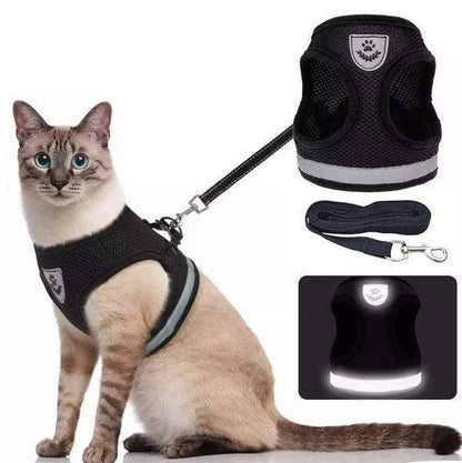 Adjustable, breathable, and luminous cat harness