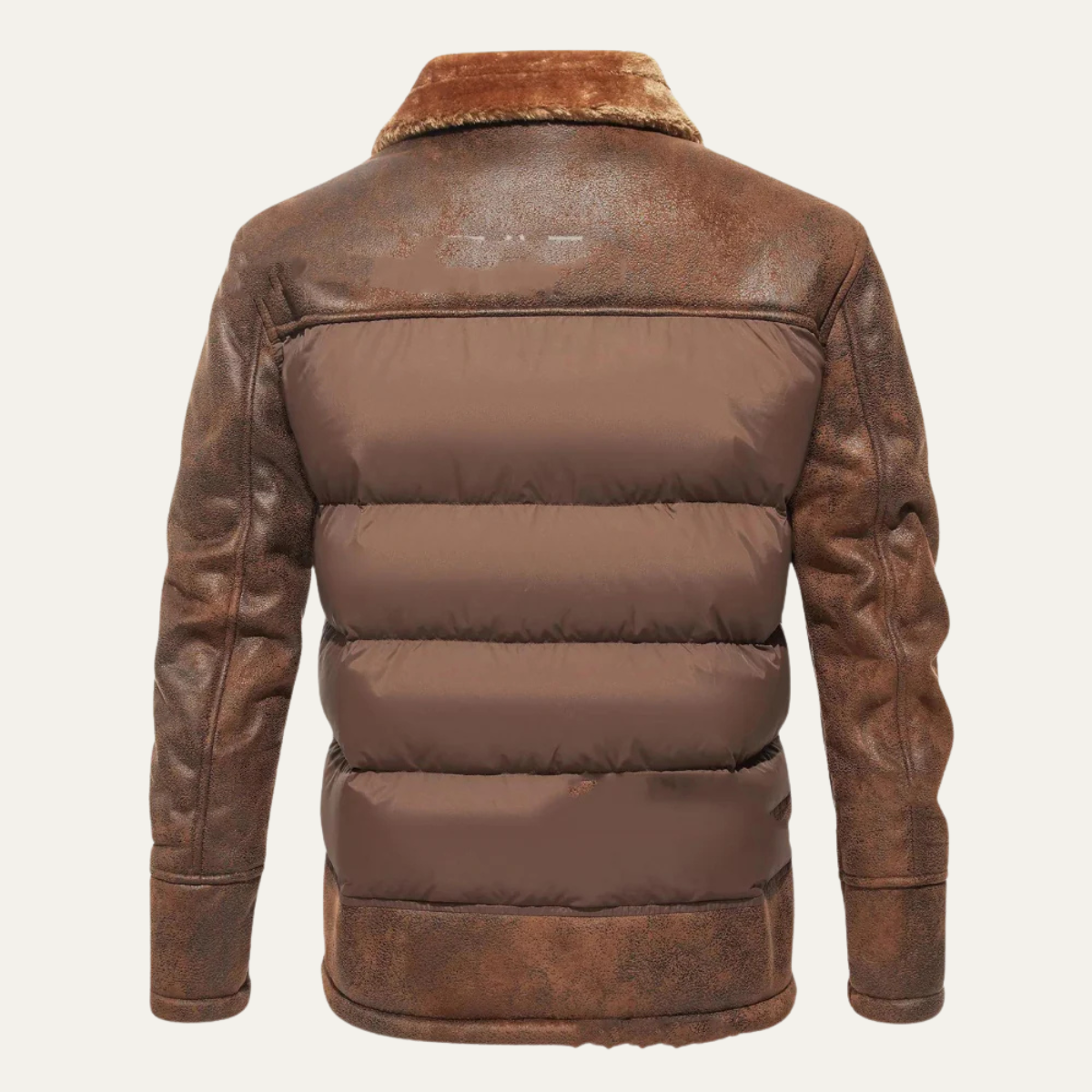 Warm Quilted Faux Leather Men's Winter Jacket