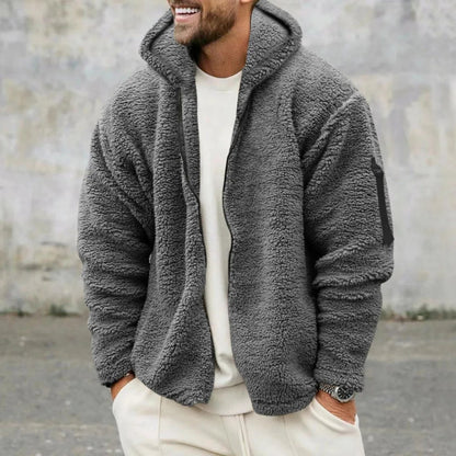 Warm Reversible Mens Fleece Coat