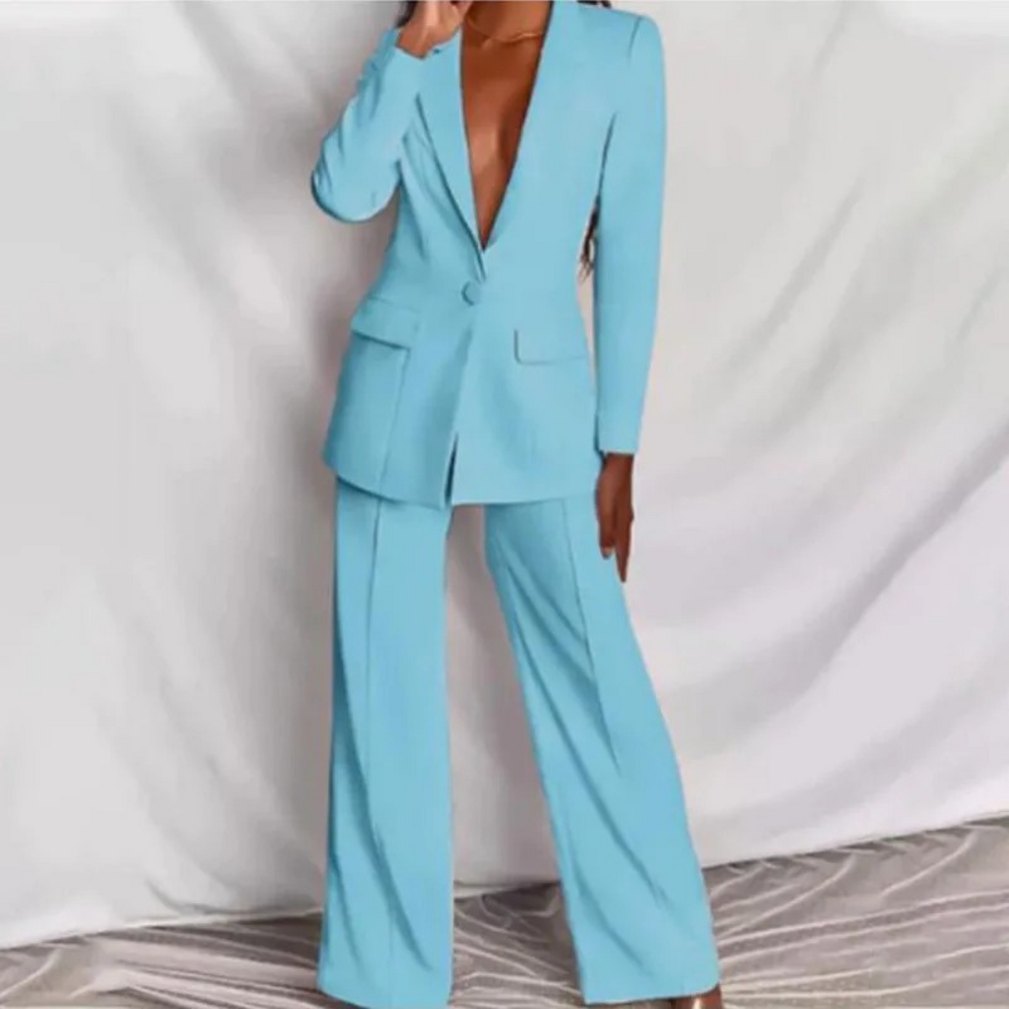 Women's Bina Blazer and Pants Set, Long Sleeve