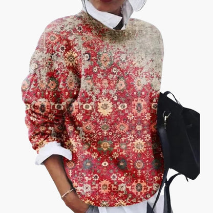 Women's Crew Neck Geometric Sweater