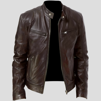 Vintage Style Mens Biker Leather Jacket