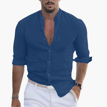 Breathable Mens Shirt - Casual Relaxed Fit Collar Style
