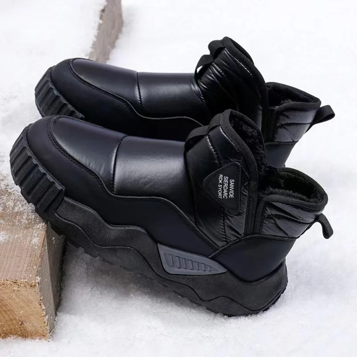 Warm Waterproof Men's Snow Boots with Good Grip
