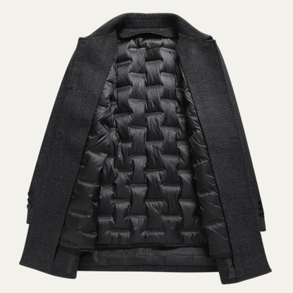 Warm Waterproof Plaid Men's Trench Coat