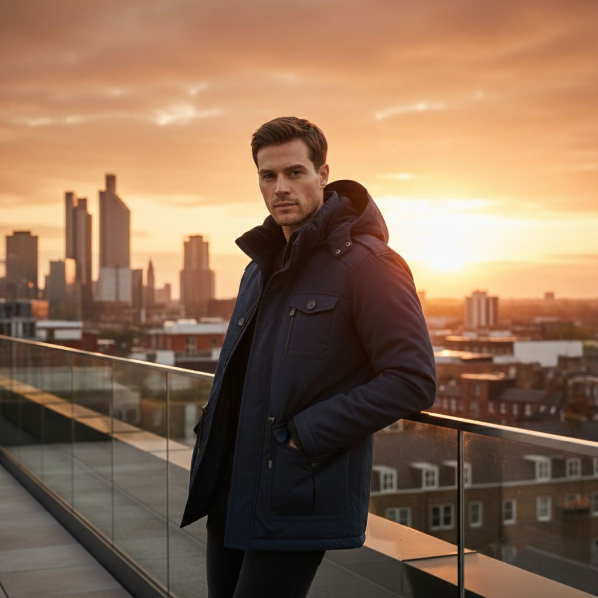 Warm Waterproof Men's Winter Coat with Hood