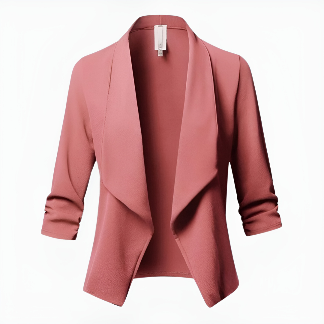 Women's Cropped Open Front Blazer | Long Sleeves