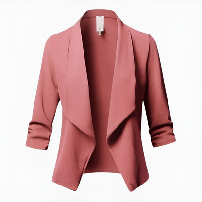 Women's Cropped Open Front Blazer | Long Sleeves