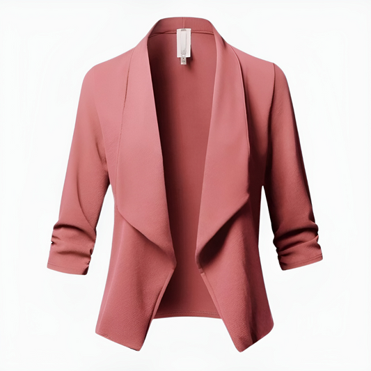 Women's Cropped Open Front Blazer | Long Sleeves