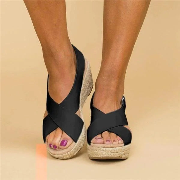 Wedge Sandals with Braided Sole