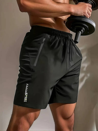 Andrew Drawstring Sports Shorts with Zip Pockets