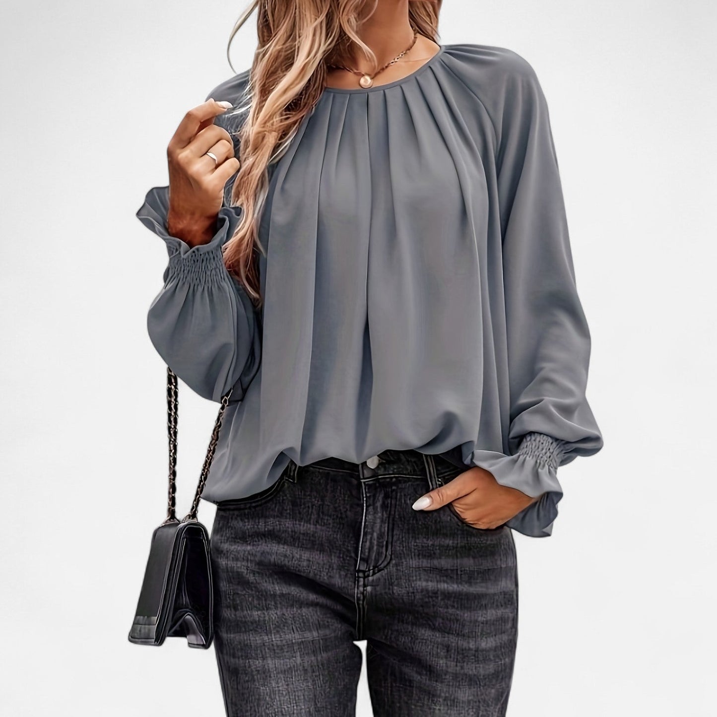 Ancient World | Vintage Pleated Blouse for Women