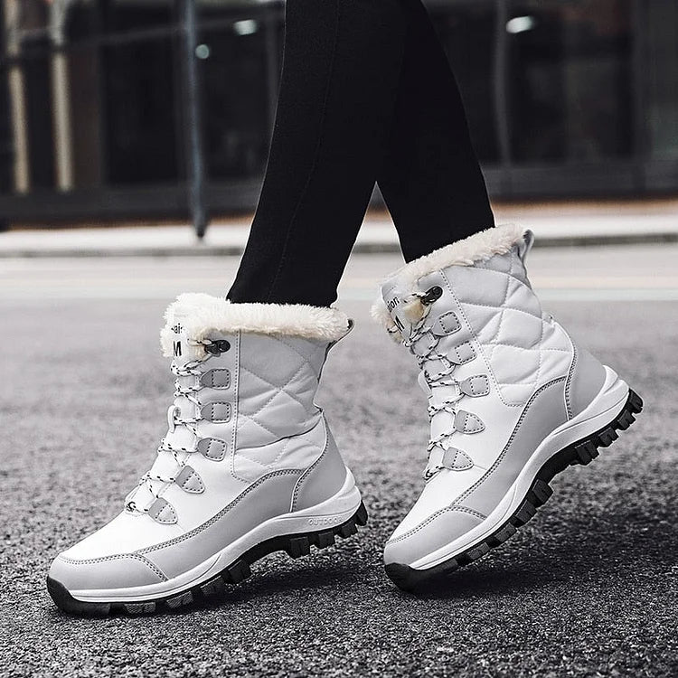 VELA™ | Women’s Winter Ankle Boots – Warm Lace-Up