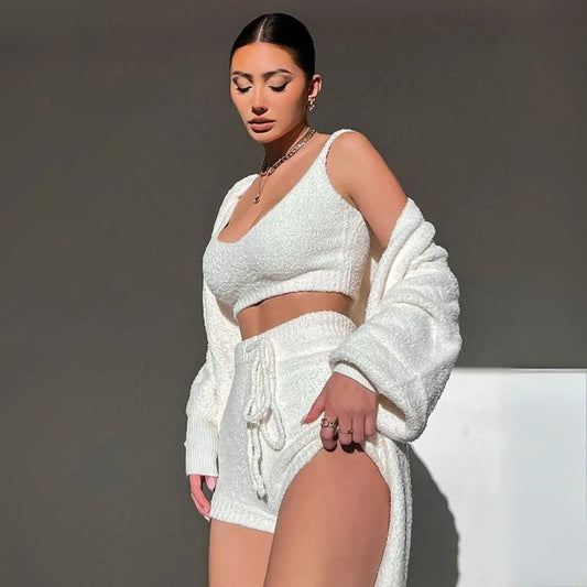 3-piece loungewear set with hood