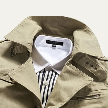 Waterproof Men's Classic Double Breasted Trench Coat