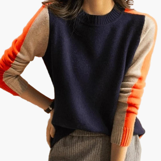 Women's Sweater Colorblock Style Modern Casual & Office