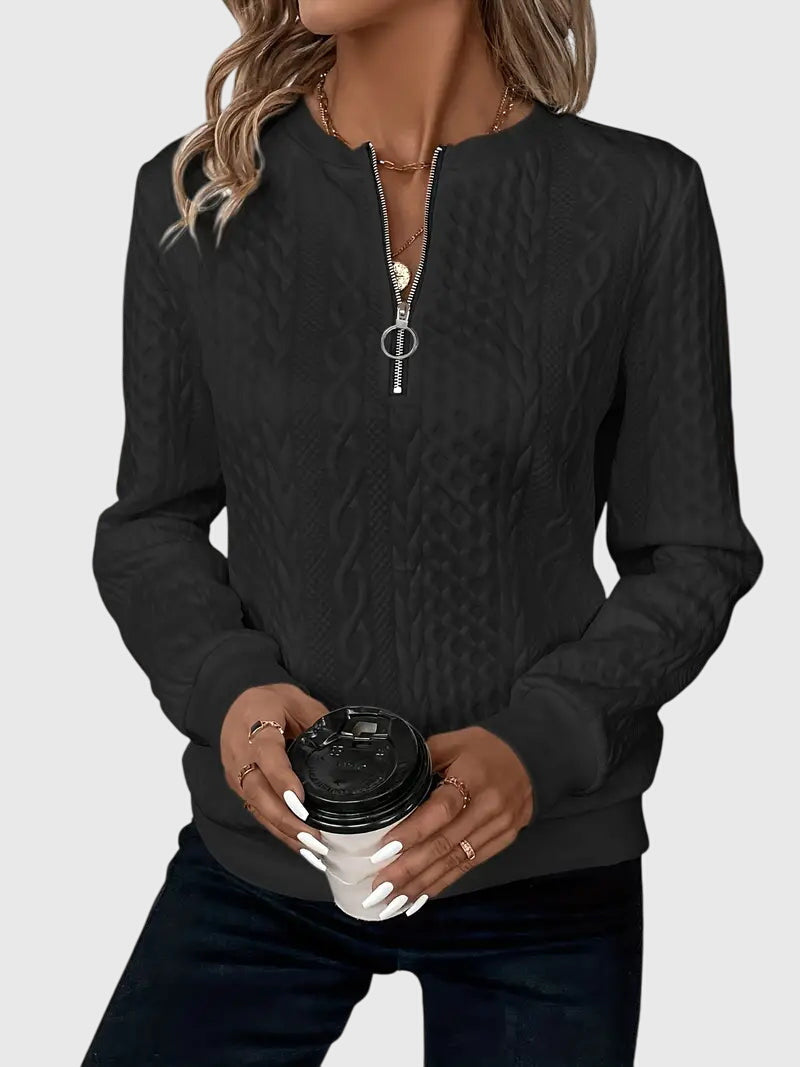 Warm Zip Up Knitted Sweater