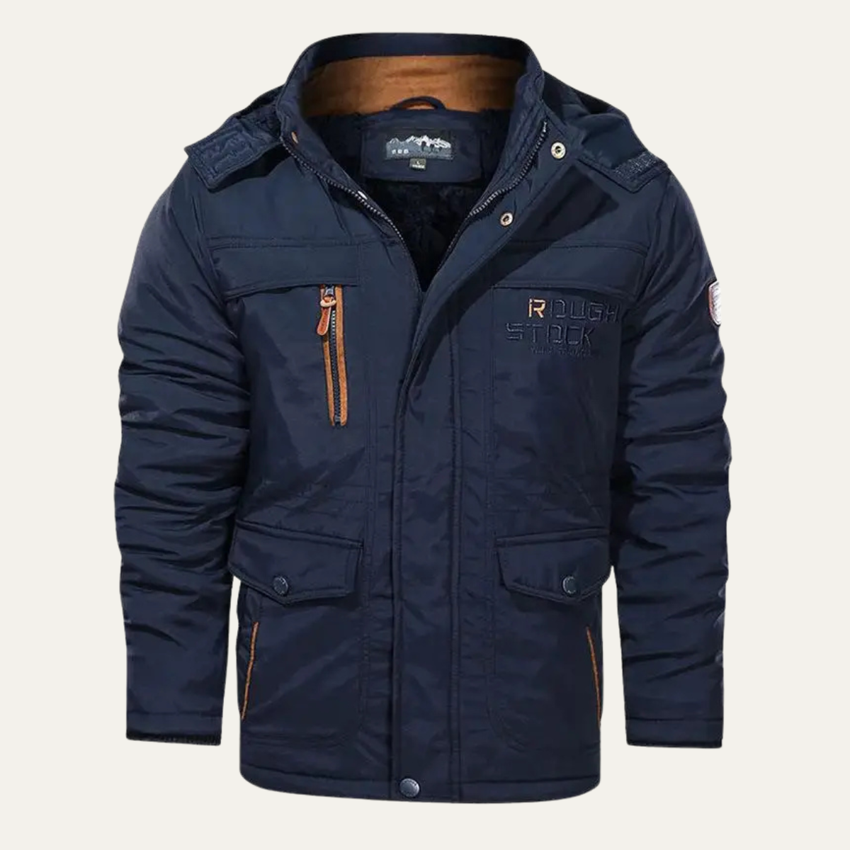 Warm Waterproof Men's Fleece Lined Hooded Winter Jacket