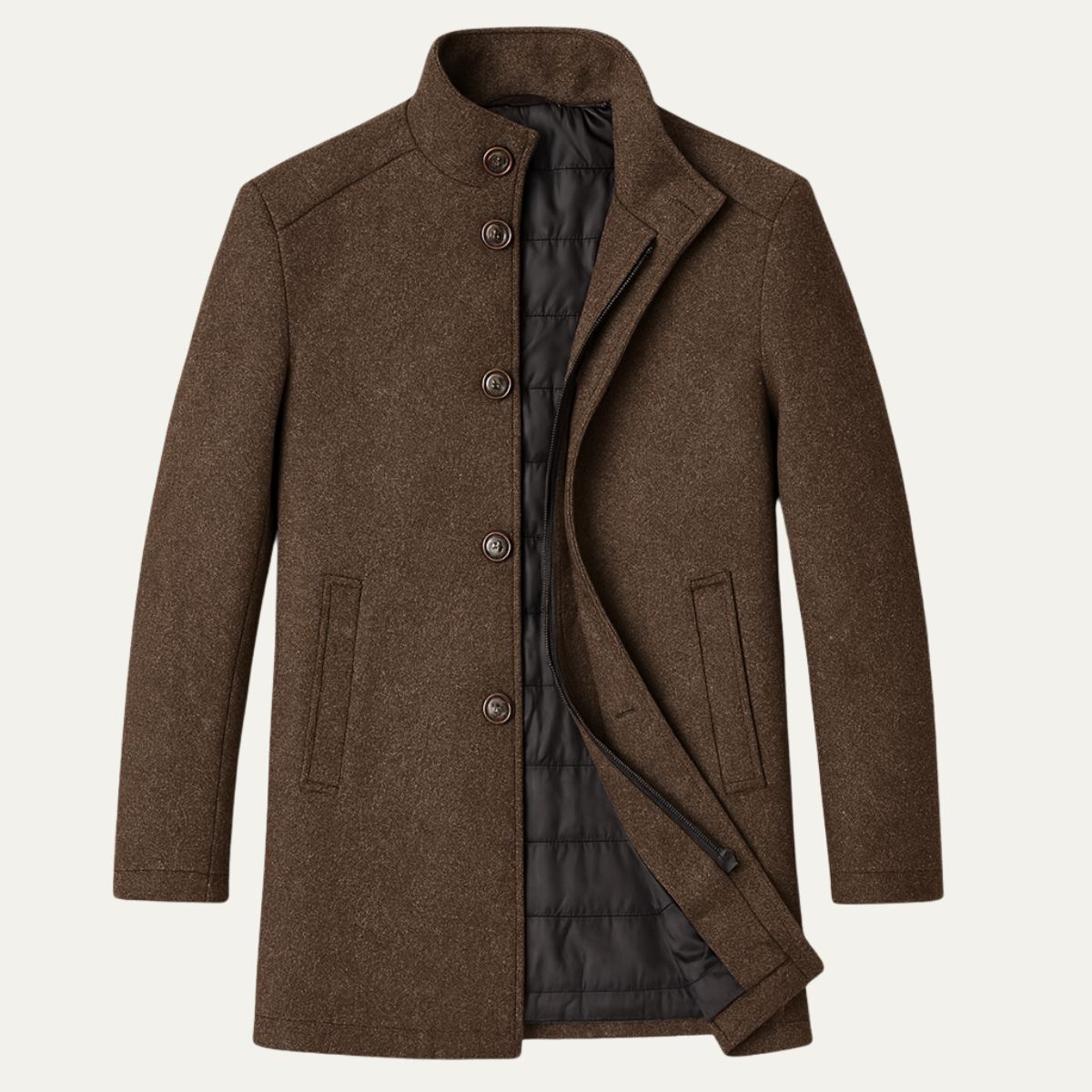 Warm Mens Luxury Wool Pea Coat