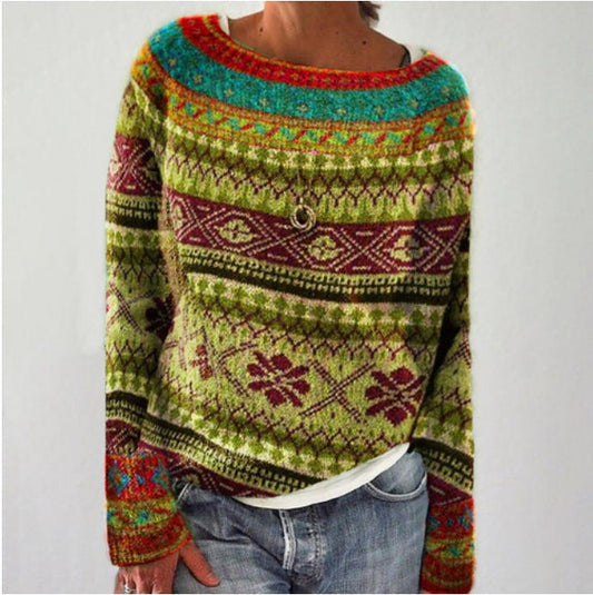 Wool Winter Sweater in Ethnic Patterns