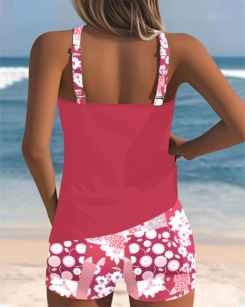 Women's 2 Piece Swimwear with Soft Floral Design