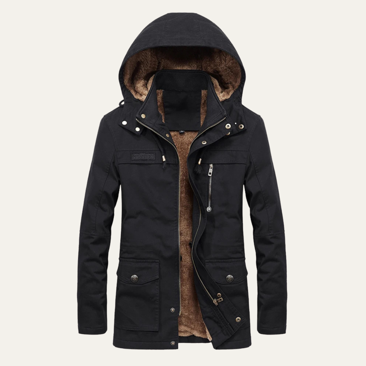 Warm Men's Insulated Parka Jacket with Multiple Pockets - Nocini
