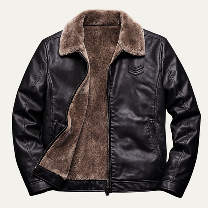 Warm Men's Faux Shearling Leather Winter Coat - Nocini