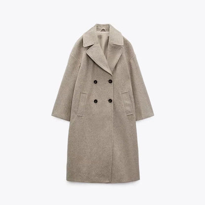 Zinaida | Long Crossed Coat for Women — Urban Style & Guaranteed Confidence